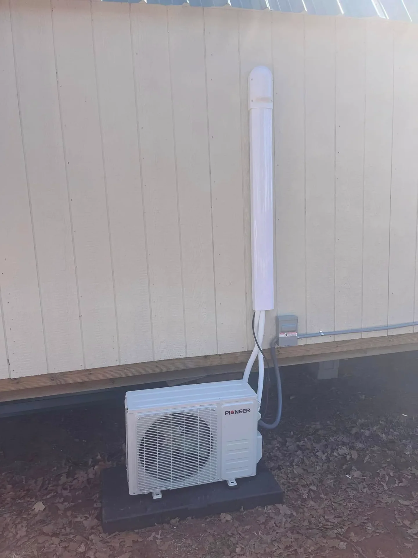 Mini-split AC outdoor unit installed by Full Send