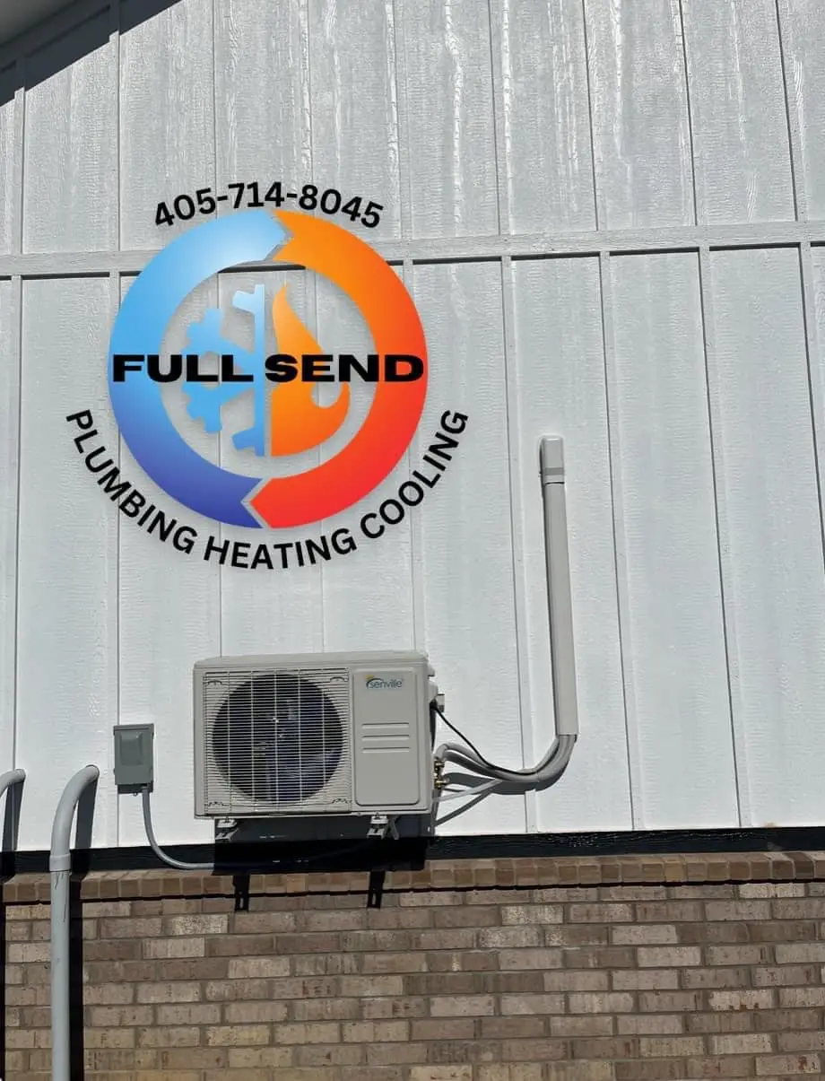 Mini-split AC unit with manufacturer logo installed in Perkins OK