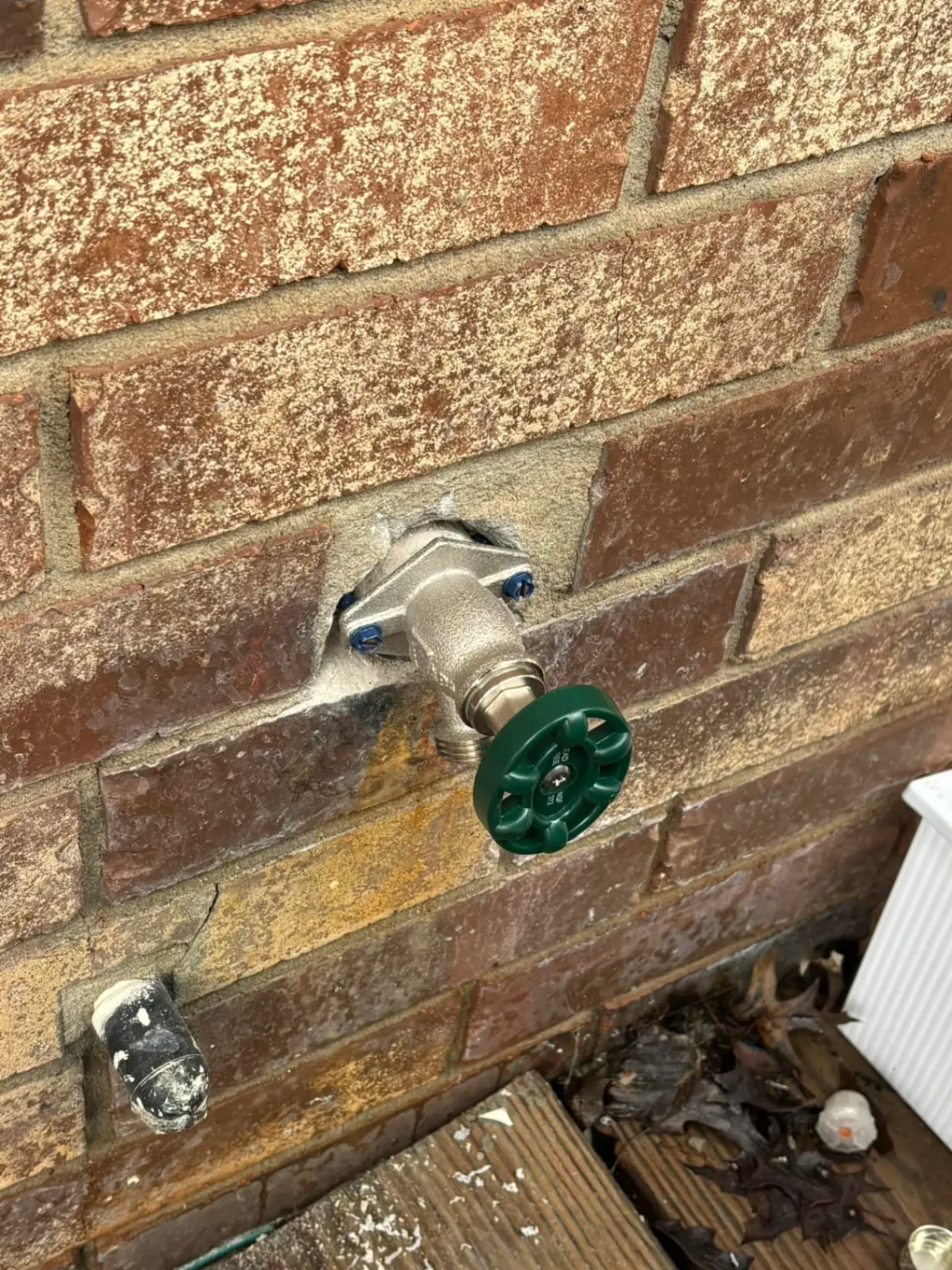 Outdoor water faucet spigot serviced in Perkins Oklahoma
